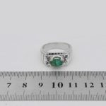انگشتر زمرد الماس تراش نقره مردانه دست ساز طرح سامان - Image 4