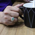 انگشتر زمرد الماس تراش نقره مردانه دست ساز طرح سامان - Image 5