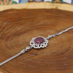 دستبند یاقوت سرخ الماس تراش نقره زنانه طرح هدیه - Image 2