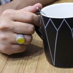 انگشتر شرف الشمس نقره مردانه طرح منصور + حکاکی - Image 4