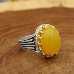 انگشتر شرف الشمس نقره مردانه طرح شفیع + حکاکی - Image 2