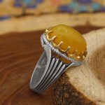 انگشتر شرف الشمس نقره مردانه طرح شفیع + حکاکی - Image 3