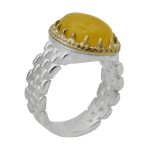 انگشتر شرف الشمس نقره مردانه طرح رولکسی هومان + حکاکی