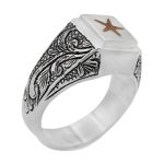 انگشتر حرز امام جواد (ع) نقره مردانه دست ساز طرح شاهرخ