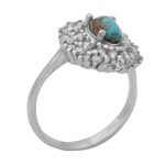 انگشتر فیروزه نیشابوری نقره زنانه طرح عالیه