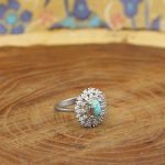 انگشتر فیروزه نیشابوری نقره زنانه طرح عالیه - Image 2