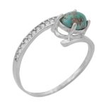 انگشتر فیروزه نیشابوری نقره زنانه طرح راضیه