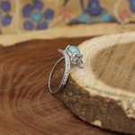 انگشتر فیروزه نیشابوری نقره زنانه طرح راضیه - Image 2