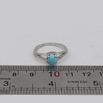 انگشتر فیروزه نیشابوری نقره زنانه طرح سوسن - Image 4