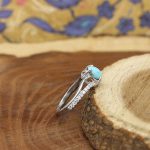 انگشتر فیروزه نیشابوری نقره زنانه طرح سوسن - Image 3