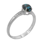 انگشتر فیروزه نیشابوری نقره زنانه طرح نسترن