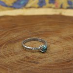 انگشتر فیروزه نیشابوری نقره زنانه طرح نسترن - Image 2