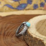 انگشتر فیروزه نیشابوری نقره زنانه طرح سحر - Image 2