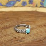 انگشتر فیروزه نیشابوری نقره زنانه طرح سحر - Image 3