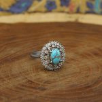 انگشتر فیروزه نیشابوری نقره زنانه طرح عاطفه - Image 2