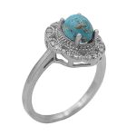 انگشتر فیروزه نیشابوری نقره زنانه طرح شیما