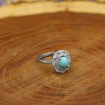 انگشتر فیروزه نیشابوری نقره زنانه طرح شیما - Image 2