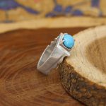انگشتر فیروزه نیشابوری نقره مردانه دست ساز طرح جمشید - Image 3