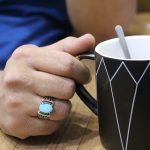 انگشتر فیروزه نیشابوری نقره مردانه طرح عتیق - Image 5