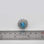 انگشتر فیروزه نیشابوری نقره زنانه طرح گلنار - Image 4