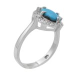 انگشتر فیروزه نیشابوری نقره زنانه طرح لیانا