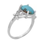 انگشتر فیروزه نیشابوری نقره زنانه طرح اکرم