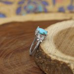 انگشتر فیروزه نیشابوری نقره زنانه طرح اکرم - Image 2