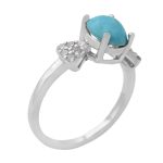 انگشتر فیروزه نیشابوری نقره زنانه طرح پردیس