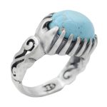 انگشتر فیروزه نیشابوری نقره مردانه طرح سهراب