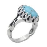 انگشتر فیروزه نیشابوری نقره مردانه طرح حمید