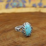 انگشتر فیروزه نیشابوری نقره مردانه طرح حمید - Image 2