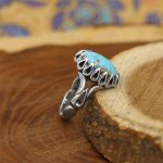 انگشتر فیروزه نیشابوری نقره مردانه طرح حمید - Image 3