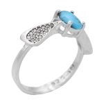 انگشتر فیروزه نیشابوری نقره زنانه طرح غزاله