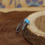 انگشتر فیروزه نیشابوری نقره زنانه طرح غزاله - Image 3