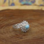 انگشتر فیروزه نیشابوری نقره زنانه طرح طاووس - Image 2