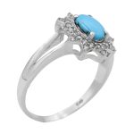 انگشتر فیروزه نیشابوری نقره زنانه طرح فروغ