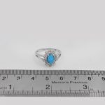 انگشتر فیروزه نیشابوری نقره زنانه طرح فروغ - Image 4