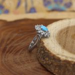 انگشتر فیروزه نیشابوری نقره زنانه طرح فرحناز - Image 2