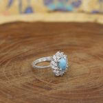 انگشتر فیروزه نیشابوری نقره زنانه طرح فرحناز - Image 3