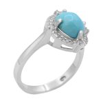 انگشتر فیروزه نیشابوری نقره زنانه طرح سالومه