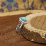 انگشتر فیروزه نیشابوری نقره زنانه طرح سالومه - Image 2