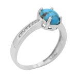 انگشتر فیروزه نیشابوری نقره زنانه طرح بشری