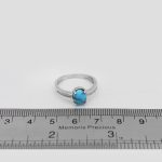 انگشتر فیروزه نیشابوری نقره زنانه طرح بشری - Image 4