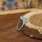 انگشتر فیروزه نیشابوری نقره زنانه طرح ضحی - Image 2