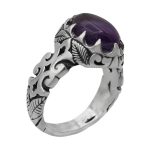 انگشتر آمیتیست نقره مردانه طرح غفور