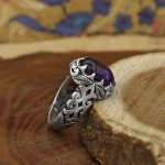 انگشتر آمیتیست نقره مردانه طرح غفور - Image 2