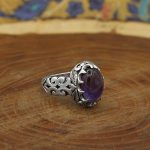 انگشتر آمیتیست نقره مردانه طرح غفور - Image 3