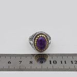 انگشتر آمیتیست نقره مردانه طرح نظام - Image 5