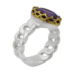 انگشتر آمیتیست نقره مردانه طرح فرهاد