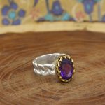 انگشتر آمیتیست نقره مردانه طرح فرهاد - Image 2